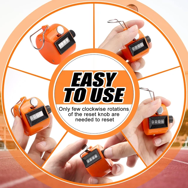Alt view image 4 of 7 - 24Pcs Handheld Tally Counter, Metal Pitch Counter Hand Mechanical Counters Clickers for School Event, 8 Colors Counting Numbers for Coaching, Fishing, People, Golf Lap, Stadiumand Sport Row