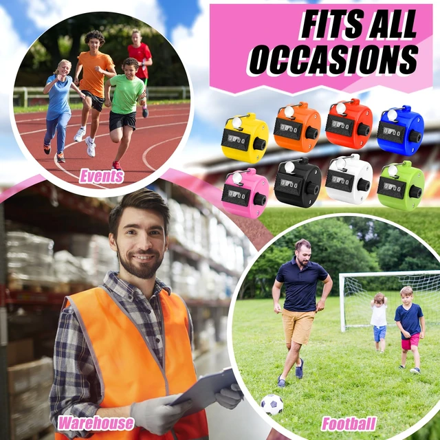 Alt view image 7 of 7 - 24Pcs Handheld Tally Counter, Metal Pitch Counter Hand Mechanical Counters Clickers for School Event, 8 Colors Counting Numbers for Coaching, Fishing, People, Golf Lap, Stadiumand Sport Row