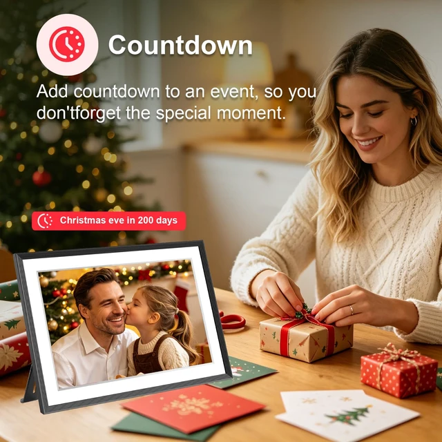 Alt view image 6 of 7 - 10.1 Inch Smart WiFi Digital Photo Frame Digital Calendar 1280x800 IPS LCD Touch Screen, Auto-Rotate, Share Moments Instantly via from Anywhere