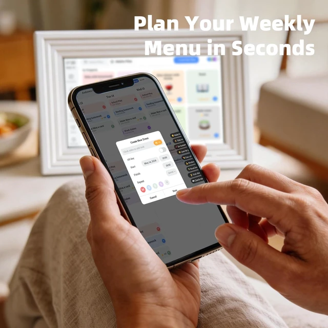 Alt view image 6 of 7 - 10.1" Digital Calendar, Full HD Smart Display for Family Organizer Touchscreen Desk Chore Chart, Wall/Desk Mount, Meal & To-Do Lists, Photo Frame, Ideal Gift for Mom Women
