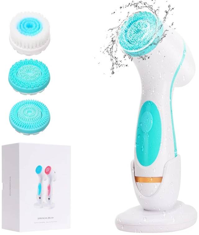 Main image of Facial Cleansing Brush, Waterproof Dual-Rotation Face Scrubber Exfoliator with 3 Brush Heads and 2 Adjustable Speeds, Rechargeable Exfoliating Face Brushes for Cleansing and Skin Care (Blue)