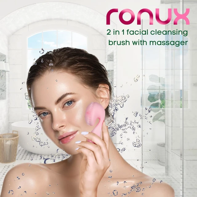 Alt view image 3 of 7 - Silicon Facial Cleansing Brush - Electric, Rechargeable, Waterproof IPX7 - Rotating Magnetic Beads - 4 Function Modes - Face Massage for Deep Cleaning - Magnetic Charging Base - Ergonomic Handle
