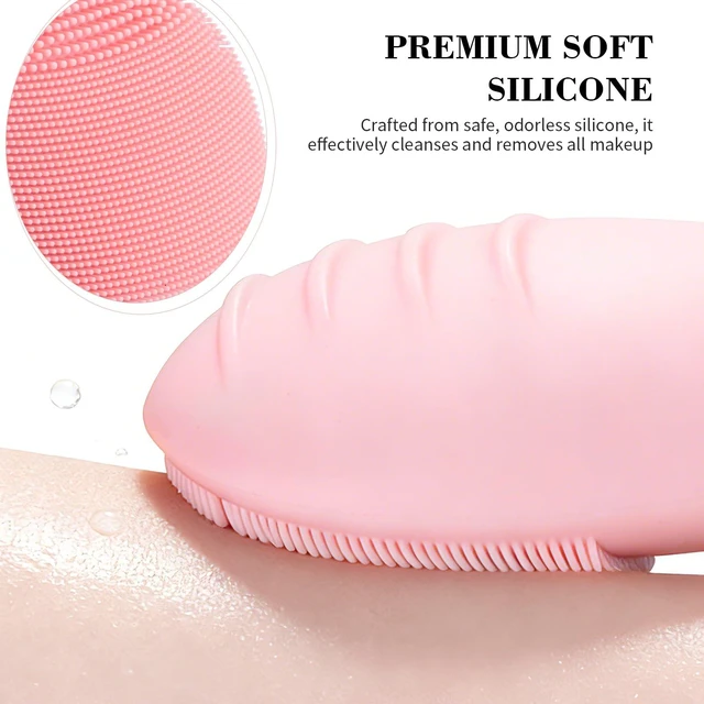 Alt view image 2 of 7 - Facial Cleansing Brush, Rechargeable Silicone Face Scrubber with 5 Cleansing Modes, Portable Vibrating Exfoliator Scrubber for Deep Cleaning, Waterproof Face Brush for Women(Pink)