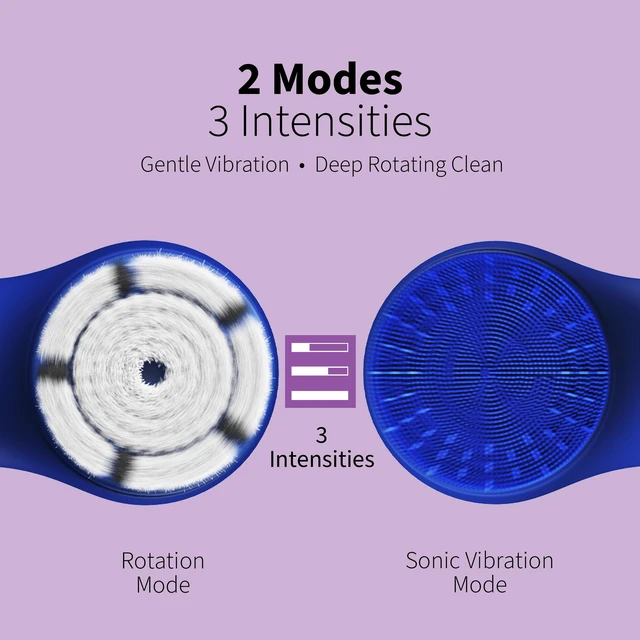 Alt view image 5 of 7 - Premium Facial Cleansing Brush,Waterproof Face Scrubber,Spin & Sonic Modes with 3 Intensities,Magnetic 3-Head System for Deep Pore Cleaning, Gentle Exfoliation & Sensitive Skin Care - for Women & Men