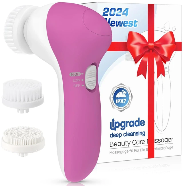 Main image of Facial Cleansing Brush Silicone Face Scrubber: 2 in1 FBS-D Electric Exfoliating Rotating Massage Device Waterproof Deep Cleaning Exfoliation Spa Machine - Electronic Skin Care Wash System