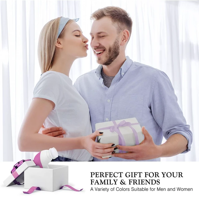 Alt view image 5 of 5 - Facial Cleansing Brush Silicone Face Scrubber: 2 in1 FBS-D Electric Exfoliating Rotating Massage Device Waterproof Deep Cleaning Exfoliation Spa Machine - Electronic Skin Care Wash System