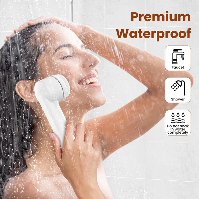 Alt view image 7 of 7 - Facial Cleansing Brush, Electric Face Scrubber with 2 Rotational Directions, 3 in 1 Facial Brushes for Cleaning and Exfoliating, 3 Speeds Adjustable, Waterproof Face Wash Brush for Men Women