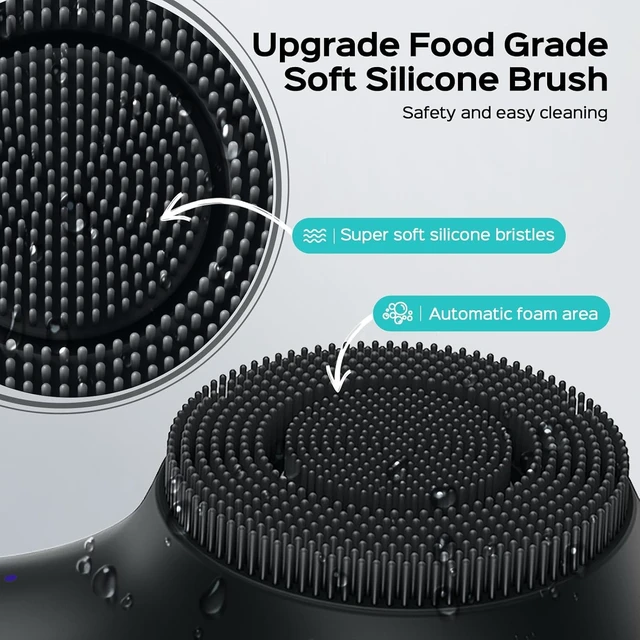 Alt view image 6 of 7 - FBS03 Face Scrubber Facial Cleansing Brush, Patented Design, Black | Patented 2-in-1 Spin and Vibration with Automatic Foaming, Silicone Electric Exfoliator for Men Women, Travel, Waterproof