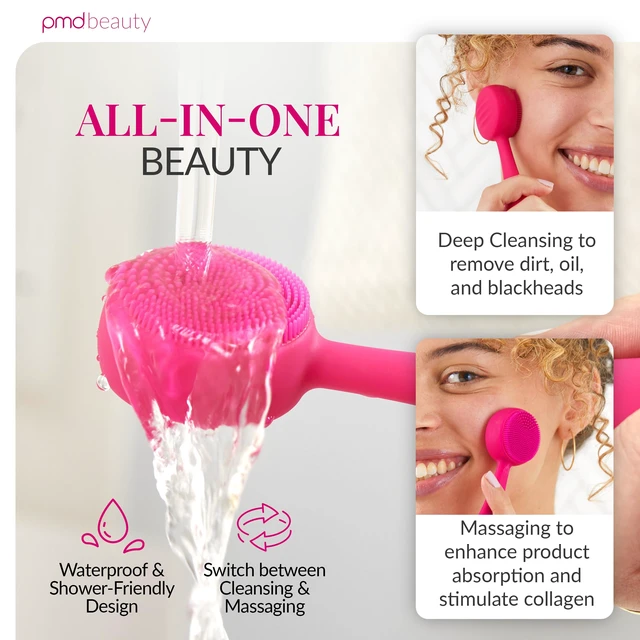 Alt view image 3 of 7 - Clean Mini - Electric Facial Cleansing Brush, Smart Facial Device with Silicone Brush & Anti-Aging Massager