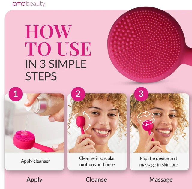 Alt view image 6 of 7 - Clean Mini - Electric Facial Cleansing Brush, Smart Facial Device with Silicone Brush & Anti-Aging Massager