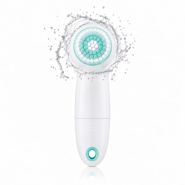 Alt view image 2 of 7 - True Glow Sonic Facial Cleansing Brush (FCB6N) Waterproof Electric Face Scrubber Set with 3 Brush Heads, Battery Operated for Deep Pore Cleansing & Exfoliating