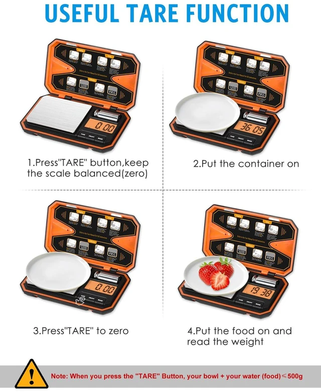 Alt view image 4 of 7 - Digital Pocket Scale, Digital Scale Grams, 500g/0.01g Gram Scale | Digital Jewelry Scale with Tare Function, LCD Display, High precision, 6 Unit Conversion for Food, Jewelry, Coins