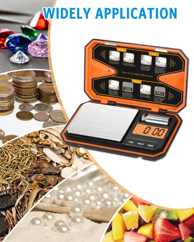 Alt view image 6 of 7 - Digital Pocket Scale, Digital Scale Grams, 500g/0.01g Gram Scale | Digital Jewelry Scale with Tare Function, LCD Display, High precision, 6 Unit Conversion for Food, Jewelry, Coins