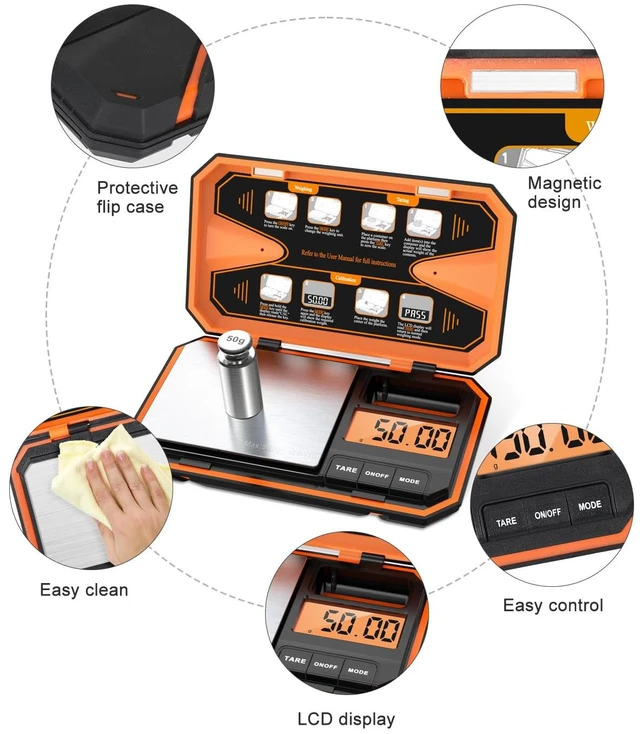 Alt view image 7 of 7 - Digital Pocket Scale, Digital Scale Grams, 500g/0.01g Gram Scale | Digital Jewelry Scale with Tare Function, LCD Display, High precision, 6 Unit Conversion for Food, Jewelry, Coins