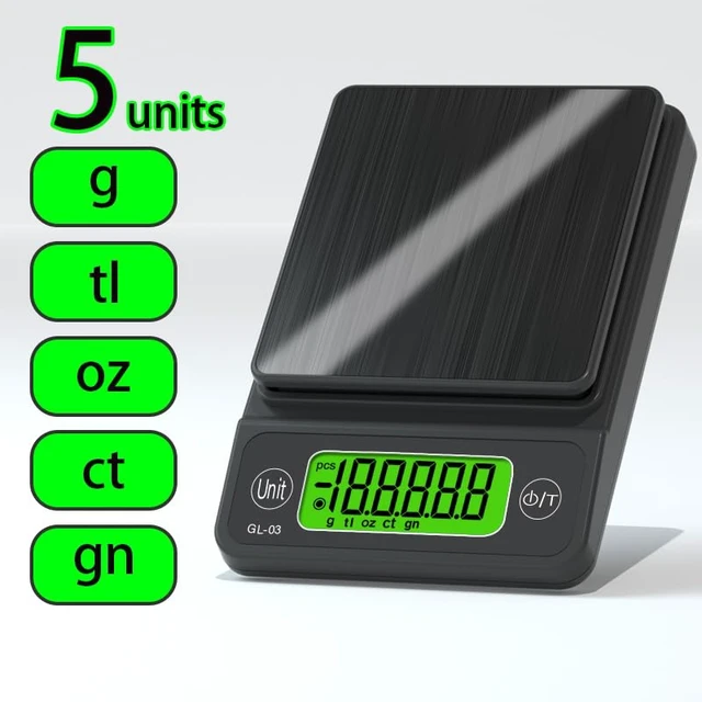 Alt view image 2 of 6 - Digital Pocket Scale, 500g/0.01 Portable Precision Gram Scale Grams and OuncesFood Scale Jewelry Scale with LCD Display, 5 Units Tare for Powder, Gem, Coffee, Coin, Tea, Weed