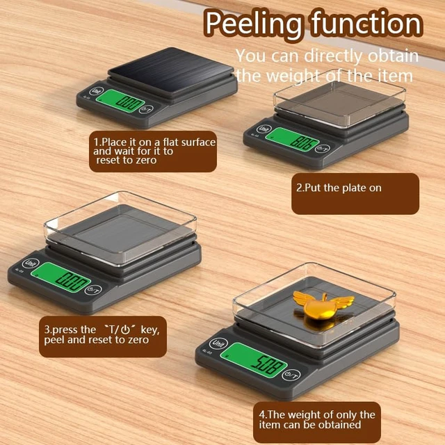 Alt view image 5 of 6 - Digital Pocket Scale, 500g/0.01 Portable Precision Gram Scale Grams and OuncesFood Scale Jewelry Scale with LCD Display, 5 Units Tare for Powder, Gem, Coffee, Coin, Tea, Weed