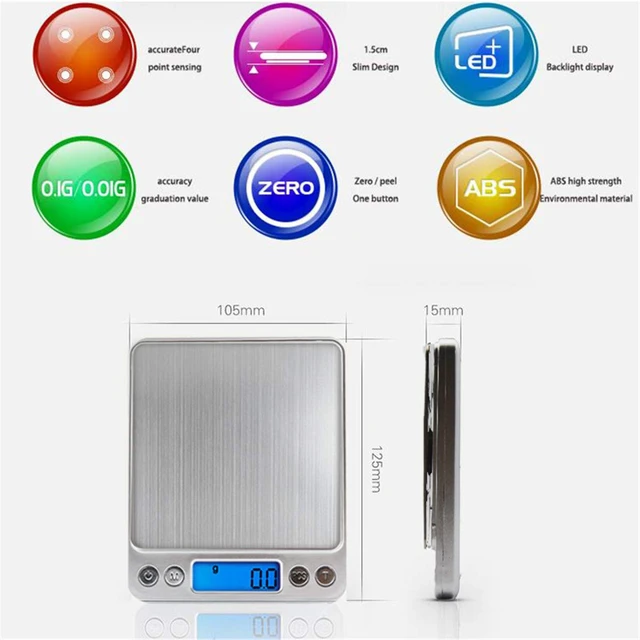 Alt view image 6 of 7 - LCD Portable Mini Electronic Digital Scales 3000g/0.1g Pocket Case Postal Kitchen Jewelry Weight Balance Scale