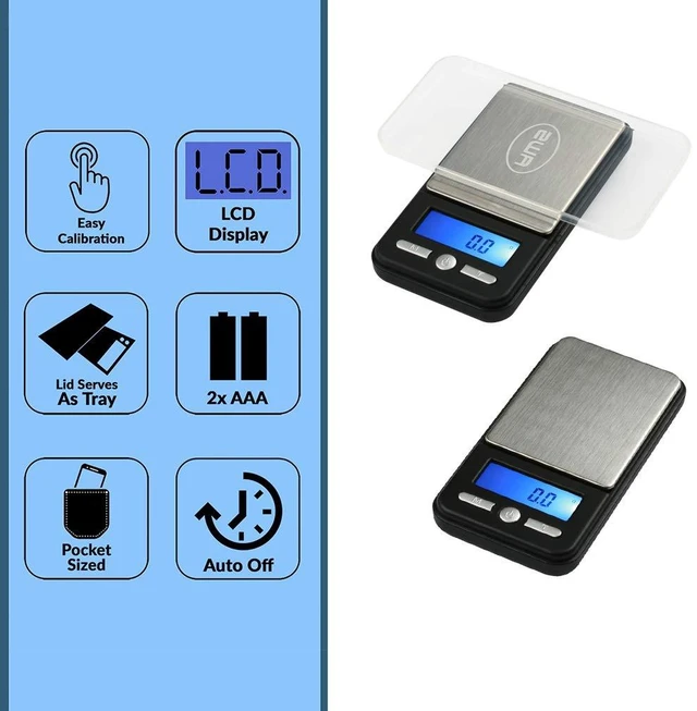 Alt view image 3 of 7 - Digital Pocket Scale AC Series 650g x 0.1g | High Precision 0.1g Accuracy Mini Gram Scale for Kitchen, Lab, Jewelry, Coin Scale, Small Digital Gram Scale Portable Travel Scale