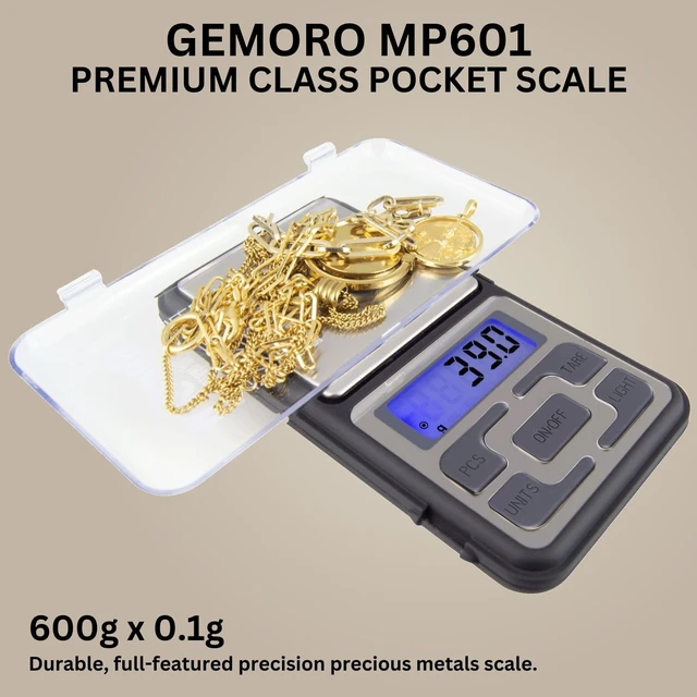 Alt view image 2 of 7 - Platinum MP601 Jewelry Scale | Durable Precise Jewelers Premium Class Pocket Kitchen Scale | Digital Precision Tool | Expert Professional Reading & Accuracy 600g x 0.1g