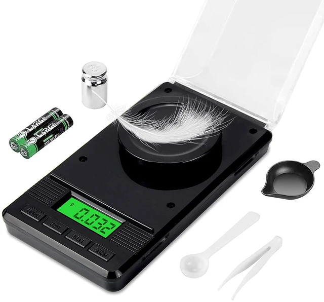 Main image of Milligram Scale 50g/0.001g, Digital Mg Scale, 50g Calibration Weight | 7 Units, One-touch Tare, Piece Counting, LCD Display, Easy to Carry, for Jewelry, Powder, Medicine, Gold, Gem