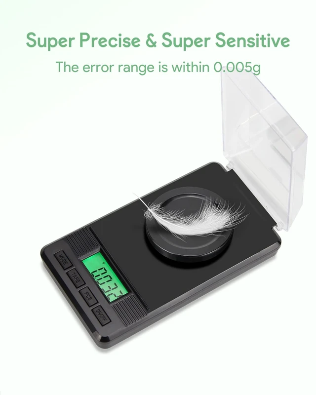 Alt view image 2 of 7 - Milligram Scale 50g/0.001g, Digital Mg Scale, 50g Calibration Weight | 7 Units, One-touch Tare, Piece Counting, LCD Display, Easy to Carry, for Jewelry, Powder, Medicine, Gold, Gem