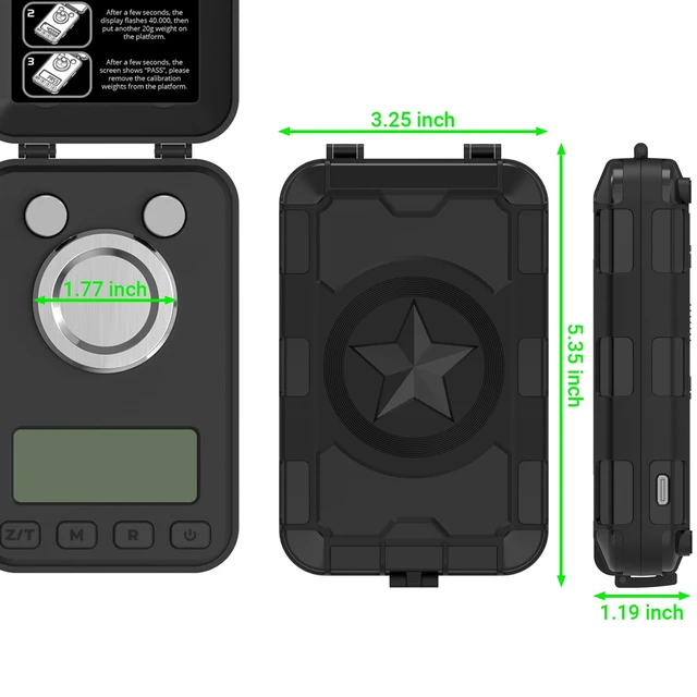 Alt view image 6 of 7 - Reloading Scale 50g/0.001g with Powder Trickler and 3 Backlight Modes | Milligram Scale with Repeat Mode, Tare, Counting, 6 Units, USB/Battery, Tray, Tweezers, Scoop, 2 x 20g Calibration Weights