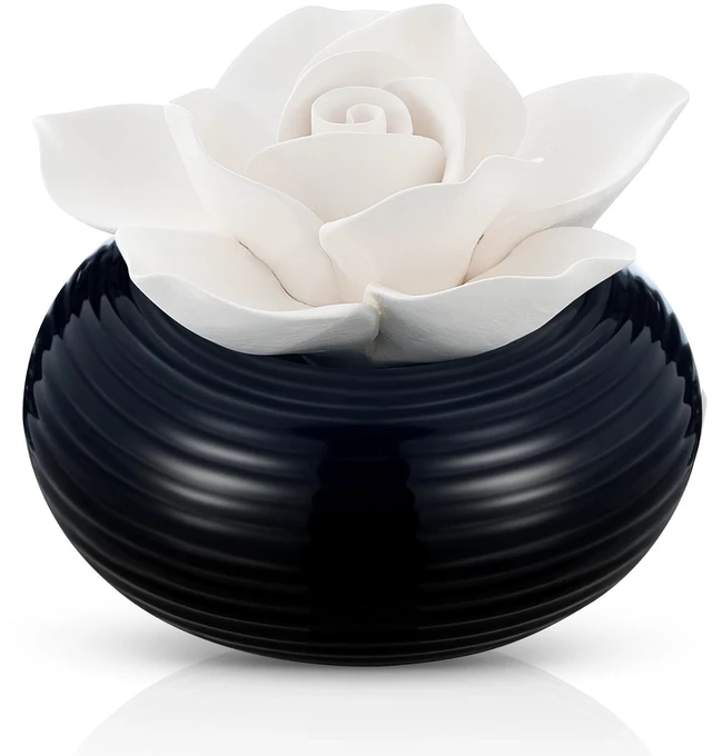 Main image of 1 Pcs Ceramic Essential Oil Diffuser, Non Electric,Camellia | Decorative Floral Home Fragrance Decor, No Noise, Home & Office Tabletop Decor for Desk, Bathroom, Bedroom, Birthday, Wedding
