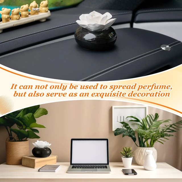 Alt view image 5 of 6 - 1 Pcs Ceramic Essential Oil Diffuser, Non Electric,Camellia | Decorative Floral Home Fragrance Decor, No Noise, Home & Office Tabletop Decor for Desk, Bathroom, Bedroom, Birthday, Wedding