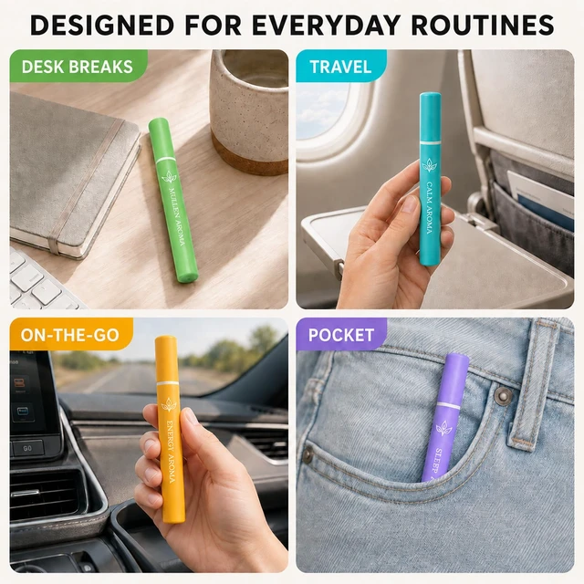 Alt view image 6 of 7 - Herbal Diffuser Pen, Non-Electric Mullein Botanical Aroma Sticks 4 Pack | Four Botanical Aroma Profiles for Adult Personal Use, Portable for Home, Office, Travel and Gym, Up to 600 Uses Each