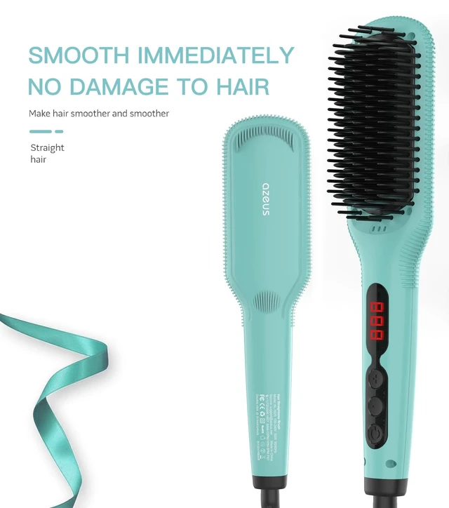 Alt view image 6 of 7 - Ionic Hair Straightener Brush, MCH Heated Styling Comb | Ionic Function; MCH Ceramic Heating; Adjustable Temperature; Anti-Scald Design; Hair Styling for Daily Use