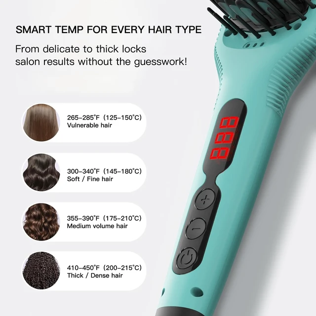 Alt view image 7 of 7 - Ionic Hair Straightener Brush, MCH Heated Styling Comb | Ionic Function; MCH Ceramic Heating; Adjustable Temperature; Anti-Scald Design; Hair Styling for Daily Use