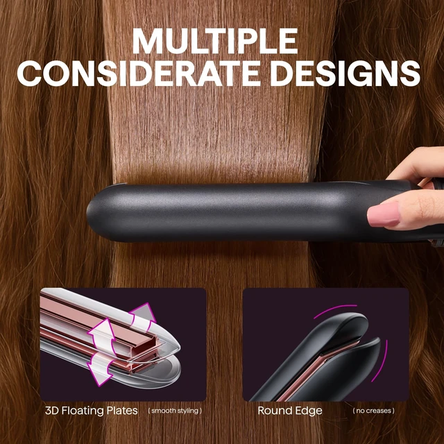 Alt view image 6 of 7 - 5 in 1 Curling Iron with Thermal Brush,Flat Iron,Versatile Styling | Interchangeable Curling Iron Set(0.5-1.25"), Ceramic Curling Iron, Less Damage, Fast Heating Wand Curling Iron, Dual Voltage