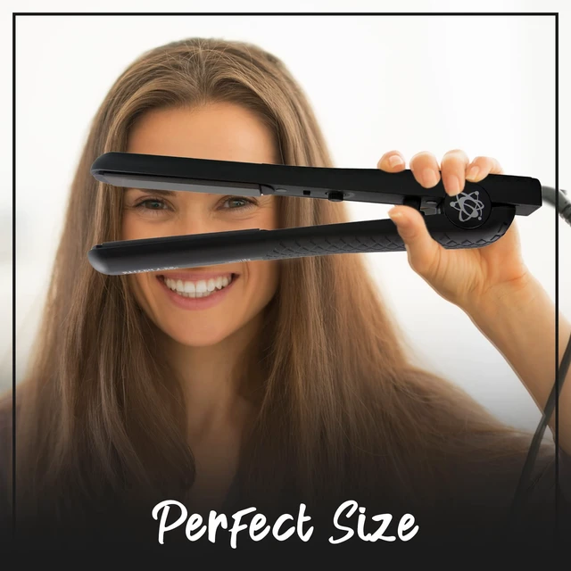 Alt view image 6 of 7 - Ultra Turbo 1.25 Inch Ceramic Flat Iron - Dual Voltage - Black | Ceramic Floating Plates - Negative Ion Technology - Heats upto 460 F - Travel Friendly Hair Straightener