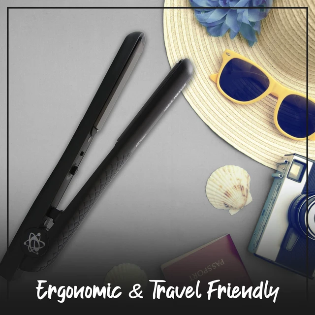 Alt view image 7 of 7 - Ultra Turbo 1.25 Inch Ceramic Flat Iron - Dual Voltage - Black | Ceramic Floating Plates - Negative Ion Technology - Heats upto 460 F - Travel Friendly Hair Straightener