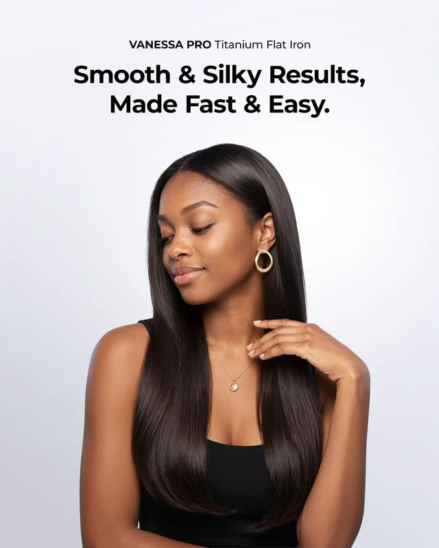 Alt view image 2 of 7 - PRO Titanium Flat Iron 1 Inch Hair Straightener for Smooth Results | Titanium Plates Infused with Argan Oil & Keratin for One Pass Styling, Straightens & Curls with One Tool, 11 Adjustable Temp