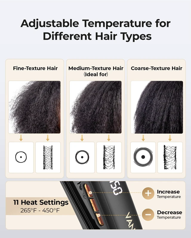 Alt view image 6 of 7 - PRO Titanium Flat Iron 1 Inch Hair Straightener for Smooth Results | Titanium Plates Infused with Argan Oil & Keratin for One Pass Styling, Straightens & Curls with One Tool, 11 Adjustable Temp