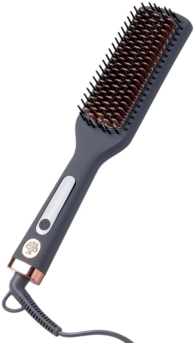 Main image of Heated Ceramic Straightening Brush for Blowouts - Volumizing + Straightening - Anti-Frizz Blow Dry Brush for Smooth Shiny Hair - One Step Ceramic Tourmaline Hot Styling Brush -All Hair Types