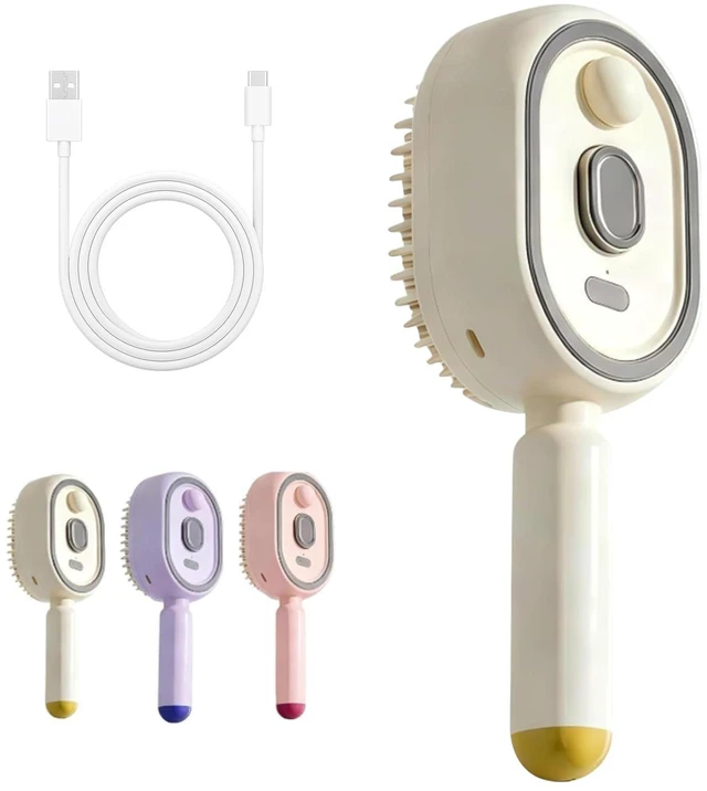 Main image of Electric Steam Brush for Hair, 2026 New Rechargeable Steam Hair Straightener Brush, Electric Hair Brush for Women, Reduces Frizz and Anti-Tangle, Anti-Static (White)
