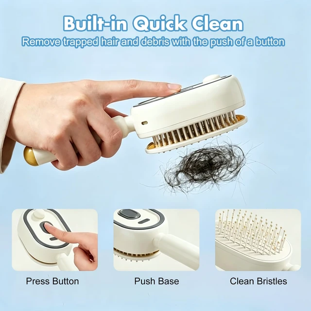 Alt view image 4 of 7 - Electric Steam Brush for Hair, 2026 New Rechargeable Steam Hair Straightener Brush, Electric Hair Brush for Women, Reduces Frizz and Anti-Tangle, Anti-Static (White)