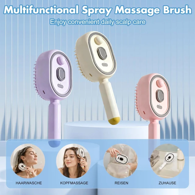 Alt view image 5 of 7 - Electric Steam Brush for Hair, 2026 New Rechargeable Steam Hair Straightener Brush, Electric Hair Brush for Women, Reduces Frizz and Anti-Tangle, Anti-Static (White)