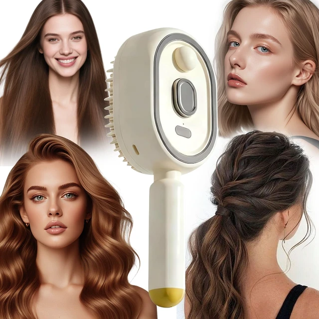 Alt view image 7 of 7 - Electric Steam Brush for Hair, 2026 New Rechargeable Steam Hair Straightener Brush, Electric Hair Brush for Women, Reduces Frizz and Anti-Tangle, Anti-Static (White)