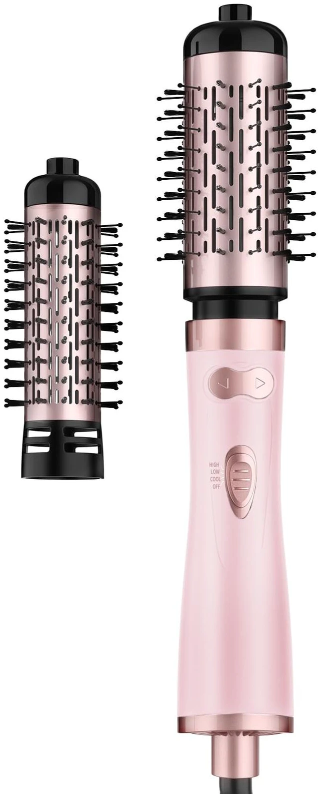 Main image of Rotating Hair Dryer Brush Ceramic, Blow Dryer Brush 2 Spin Brushes Set 1.5 Inch &2 Inch, One-Step Hot Air Brush Volumizer, Smooth, C-Curls|Pink