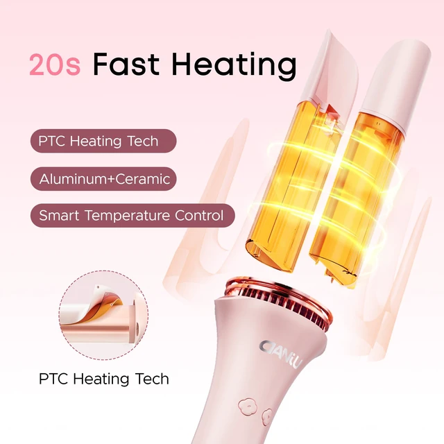 Alt view image 6 of 7 - 3 in 1 Automatic Curling Iron, 1"-1.5" Barrels & Straightening Brush | Interchangeable Curling Wand Set, 3 Temp & Timer Settings, 20s Heating, 200M Ions, Anti-Scald, Dual Voltage, Gift for Her