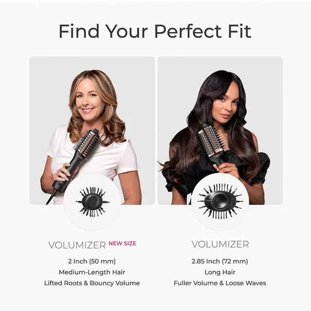 Alt view image 3 of 7 - Hair Dryer Brush Blow Dryer Brush in One, 4 in 1 Hairdryer and Styler | Volumizer with Oval Titanium Barrel, Ionic Hot Air Straightener for Smooth Frizz-Free Salon Blowout, Gold, 2 Inch