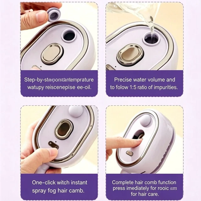 Alt view image 2 of 6 - 2026 now electric steam brush(Purple)