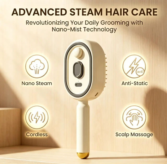 Alt view image 5 of 6 - 2026 now electric steam brush(Purple)