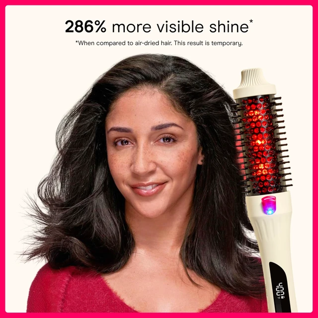 Alt view image 3 of 7 - InfinitiPRO Infrared Thermal Brush, Dry-Hair Styling, 1.5, Cream | Infrared heated round brush, 1.5" barrel w/ ceramic coating for volume & styling, heated blow out brush for everyday blowouts