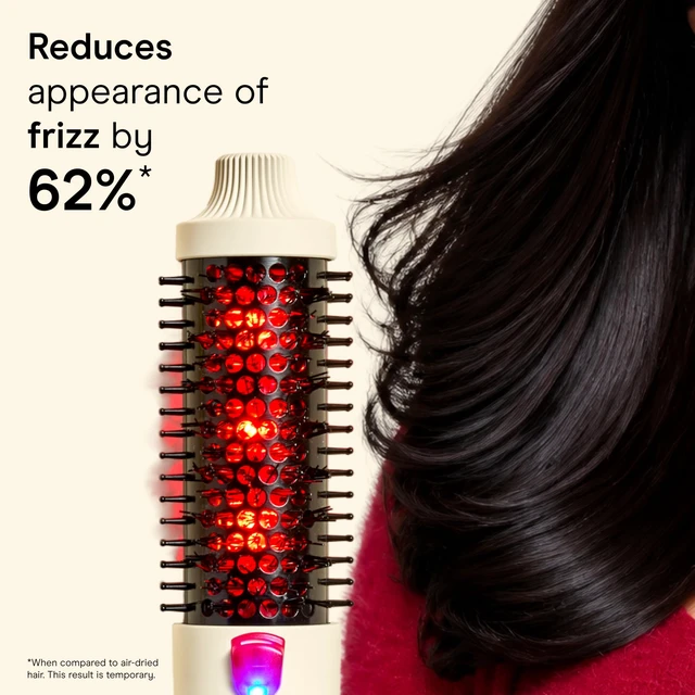 Alt view image 4 of 7 - InfinitiPRO Infrared Thermal Brush, Dry-Hair Styling, 1.5, Cream | Infrared heated round brush, 1.5" barrel w/ ceramic coating for volume & styling, heated blow out brush for everyday blowouts
