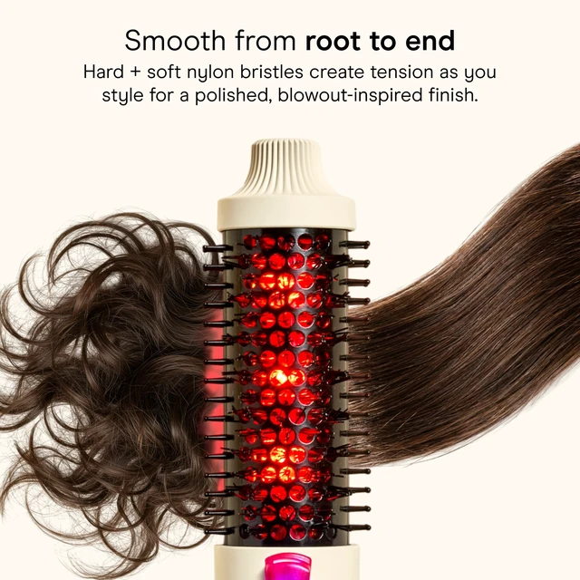 Alt view image 7 of 7 - InfinitiPRO Infrared Thermal Brush, Dry-Hair Styling, 1.5, Cream | Infrared heated round brush, 1.5" barrel w/ ceramic coating for volume & styling, heated blow out brush for everyday blowouts
