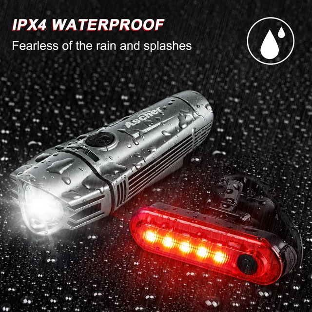 Alt view image 5 of 7 - Ultra Bright USB Rechargeable Bike Light Set, Powerful Bicycle Front Headlight and Back Taillight, 4 Light Modes, Easy to Install for Men Women Road Mountain Cycling Gunmetal